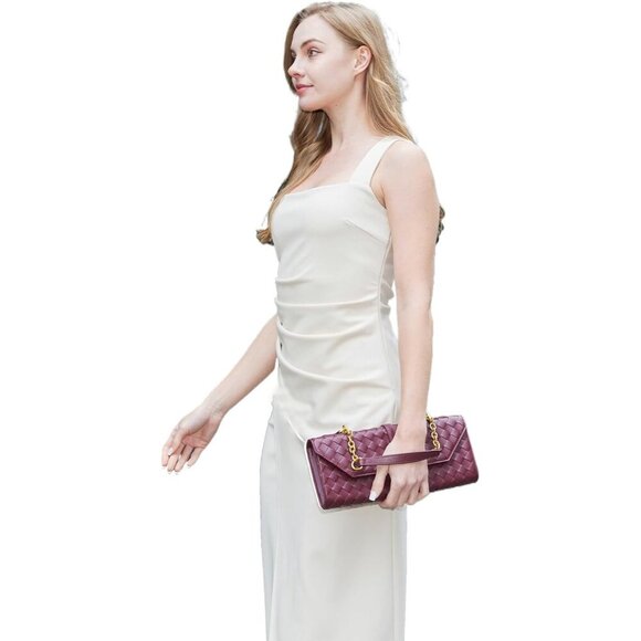 🆕Women’s Silver Evening Handbag Crossbody Purse Wallet with Orange Gift Bag - Picture 5 of 6